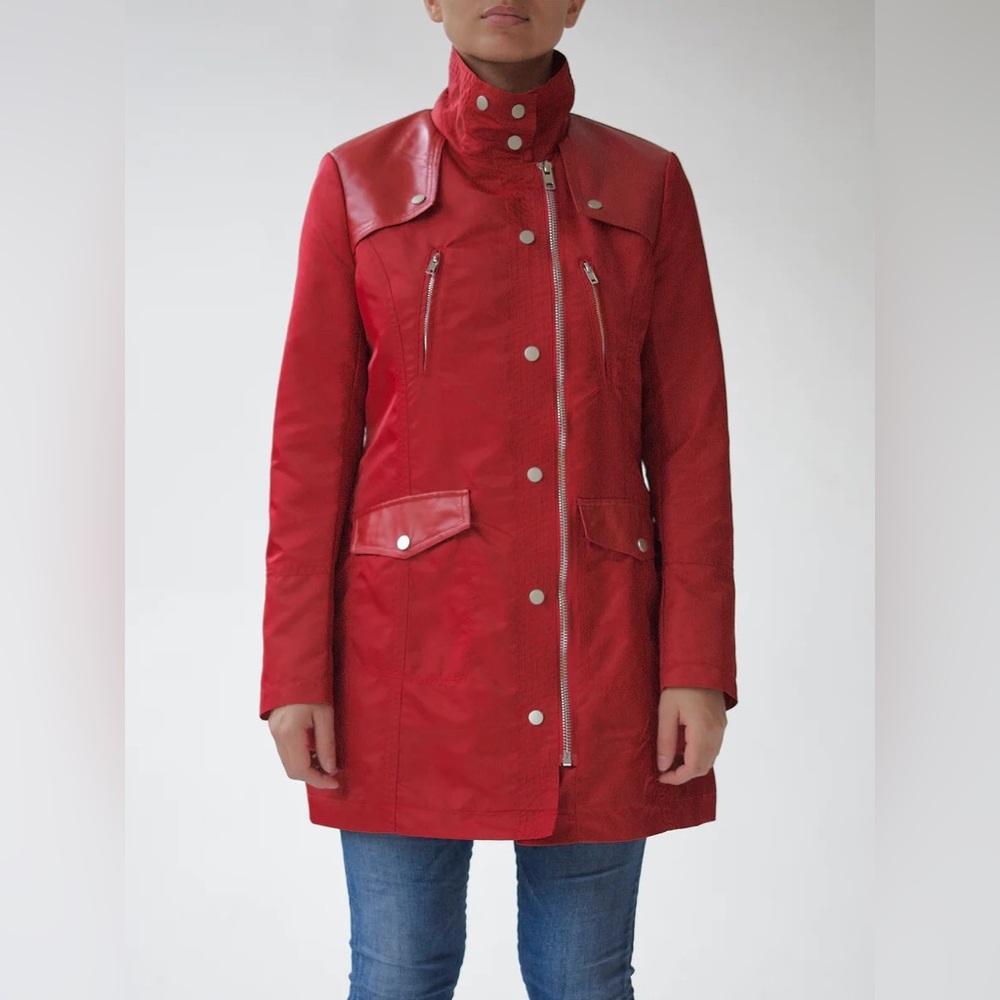 SIPOS New York nylon leather trench coat